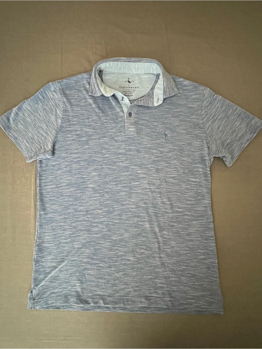 Tailorbyrd Heathered Light Blue Polo Shirt